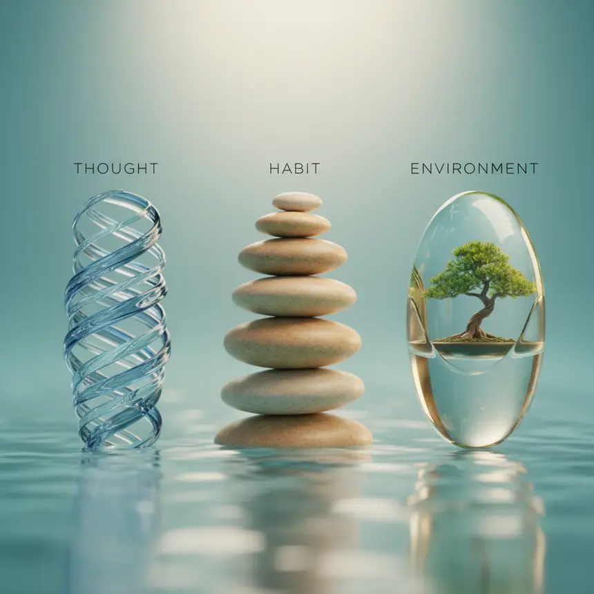 Mind balance, thought habits, environmental impact