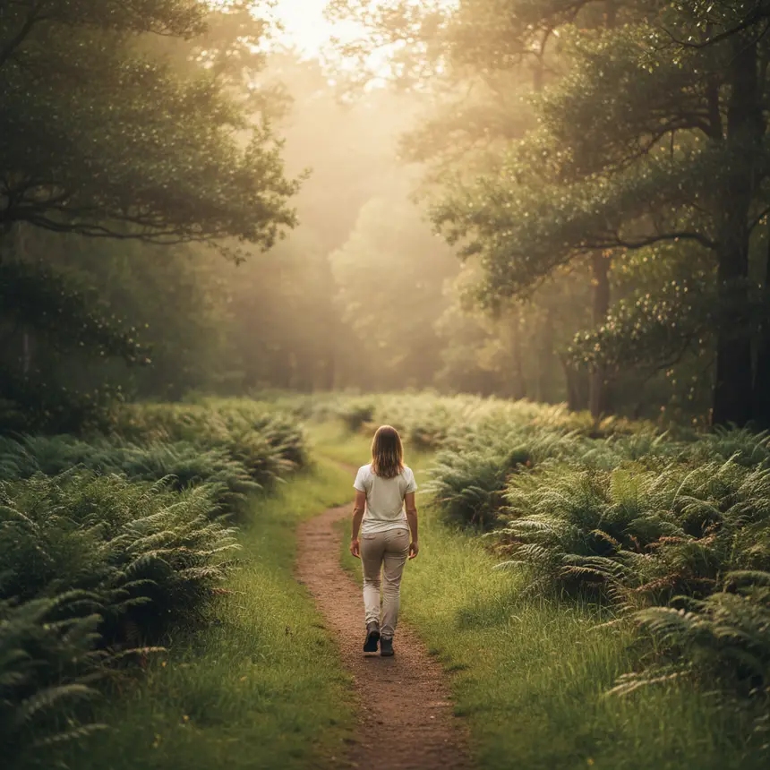 Path of recovery, peaceful scenery, self-care
