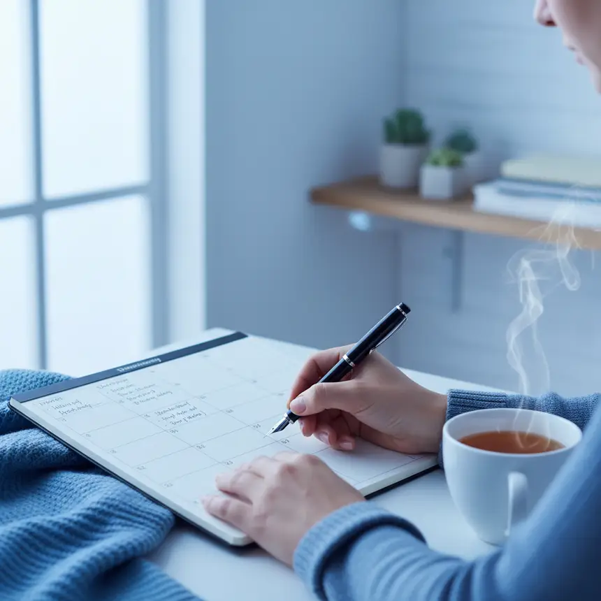 writing planner, calm habit