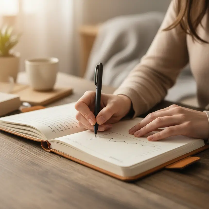 person writing feelings