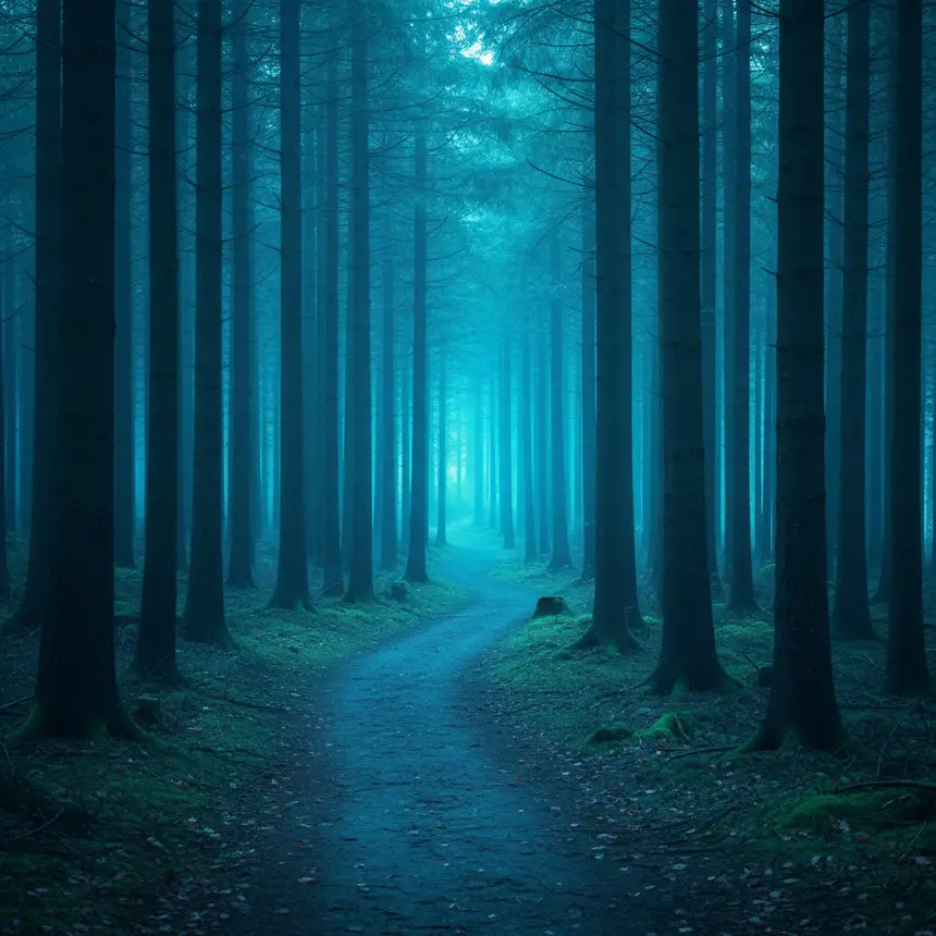 Burnout recovery, forest path meditation